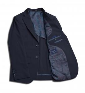 [オーダーレディーススーツ スカートセット]濃紺×ストレッチ素材で着心地抜群