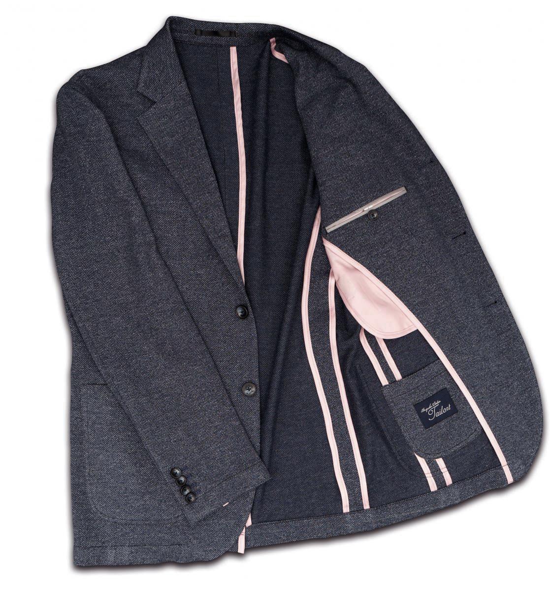 [オーダーレディーススーツ スカートセット]ヘリンボーン柄が上品で魅力的な一着
